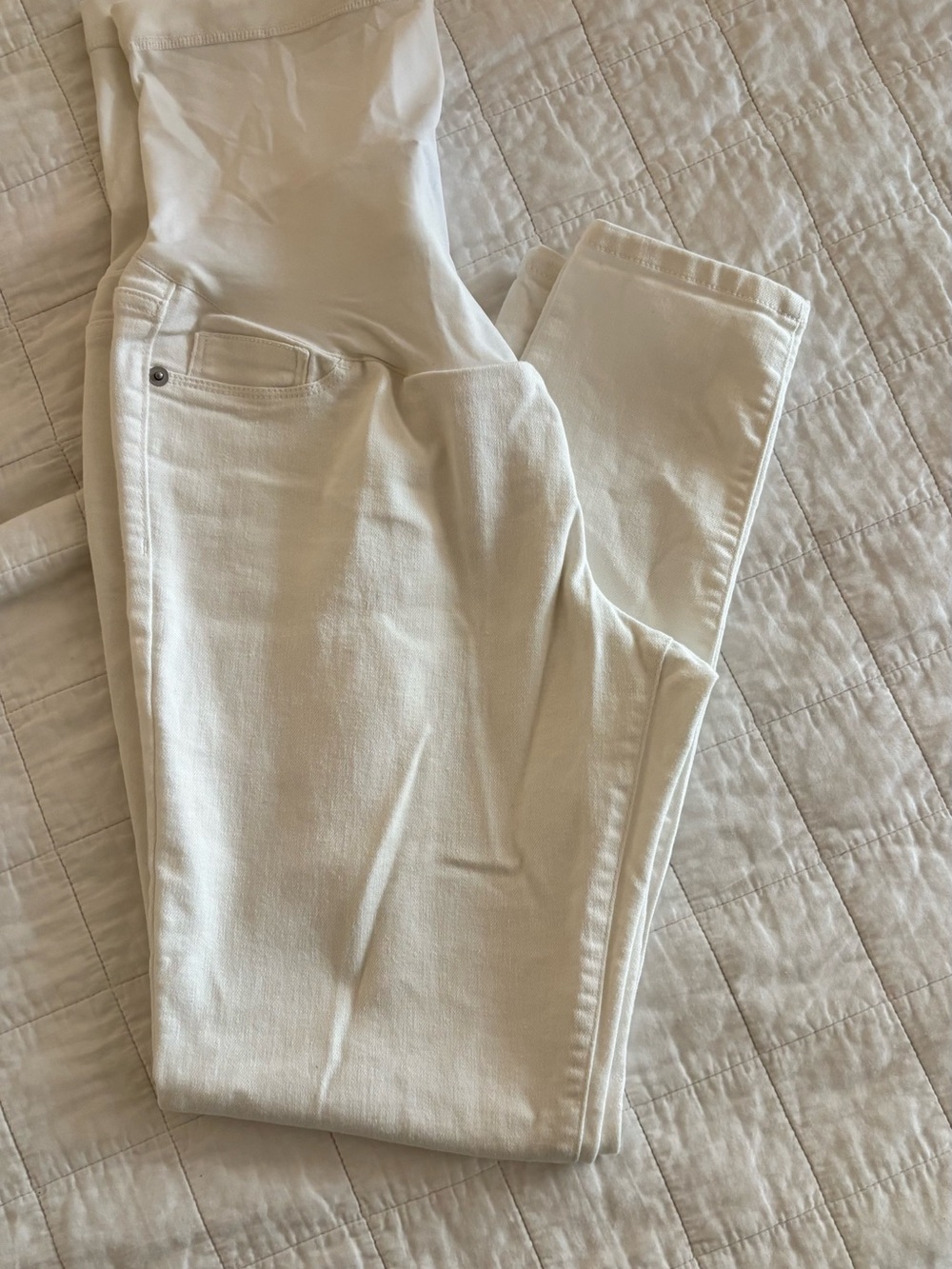 Women's White Stretch Maternity Skinny Jeans